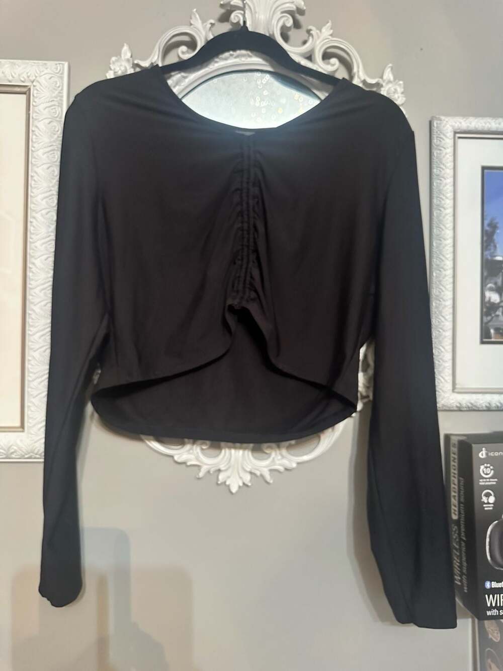 Calia LS Ruched Rashguard Pure Black Size XXL